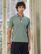 Campus Sutra Seamless Waffle Polo T-Shirt