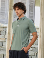 Campus Sutra Seamless Waffle Polo T-Shirt