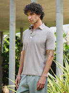 Campus Sutra Seamless Waffle Polo T-Shirt