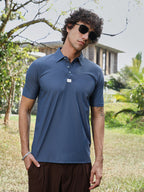 Campus Sutra Seamless Waffle Polo T-Shirt