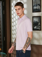 Campus Sutra Seamless Solid Polo T-Shirt