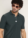 Campus Sutra Seamless Solid Polo T-Shirt