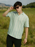 Campus Sutra Tidal-Knit Polo T-Shirt