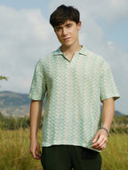 Campus Sutra Tidal-Knit Polo T-Shirt