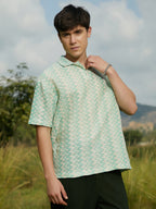 Campus Sutra Tidal-Knit Polo T-Shirt