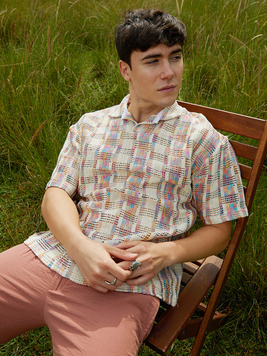 Campus Sutra Prism Oversized Polo T-Shirt