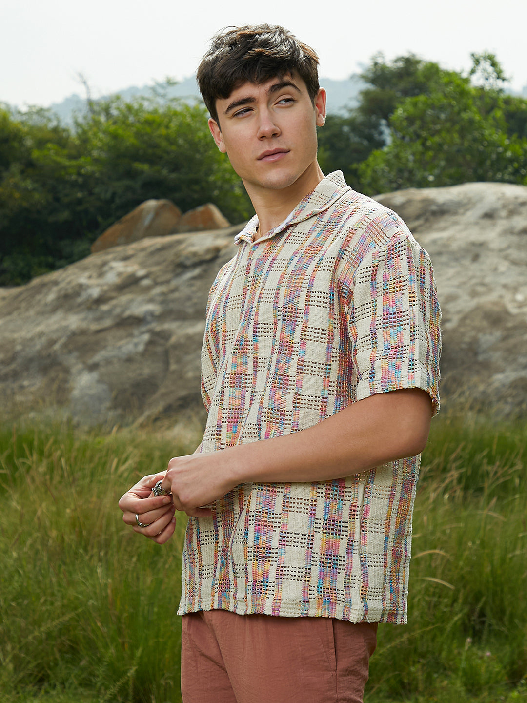 Campus Sutra Prism Oversized Polo T-Shirt