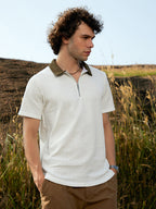 Campus Sutra Oblique-Block Polo T-Shirt