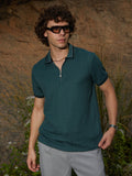 Campus Sutra Oblique-Stripe Polo T-Shirt