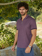Campus Sutra Oblique-Stripe Polo T-Shirt