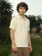 Campus Sutra Flatten-Ruched Polo T-Shirt