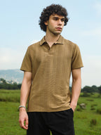 Campus Sutra Flatten-Ruched Polo T-Shirt