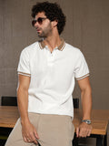 Campus Sutra Cuboid-Stripe Polo T-Shirt
