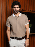 Campus Sutra Cuboid-Stripe Polo T-Shirt
