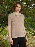 Campus Sutra Twill-Knit Polo T-Shirt
