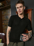 Campus Sutra Stripe-Textured Polo T-Shirt