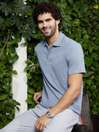 Campus Sutra Veined-Tactile Polo T-Shirt