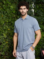 Campus Sutra Veined-Tactile Polo T-Shirt