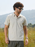 Campus Sutra Veined-Tactile Polo T-Shirt