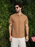 Campus Sutra Chainlink-Ribbed Polo T-Shirt