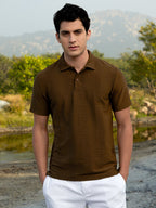 Campus Sutra Flatten-Ruched Polo T-Shirt