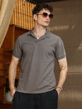 Campus Sutra Chainlink-Ribbed Polo T-Shirt