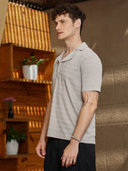 Campus Sutra Grainy-Tactile Polo T-Shirt