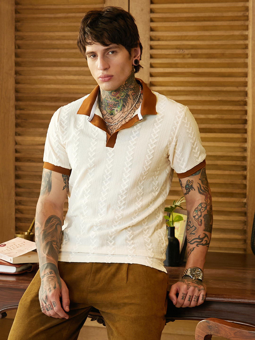 Campus Sutra Arc-Tactile Polo T-Shirt