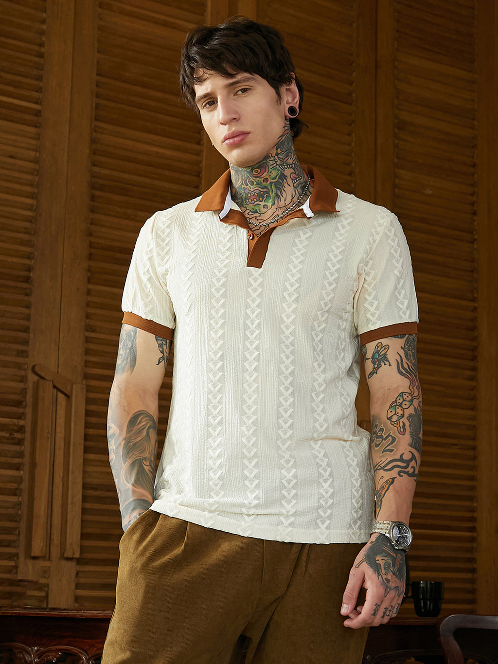 Campus Sutra Arc-Tactile Polo T-Shirt
