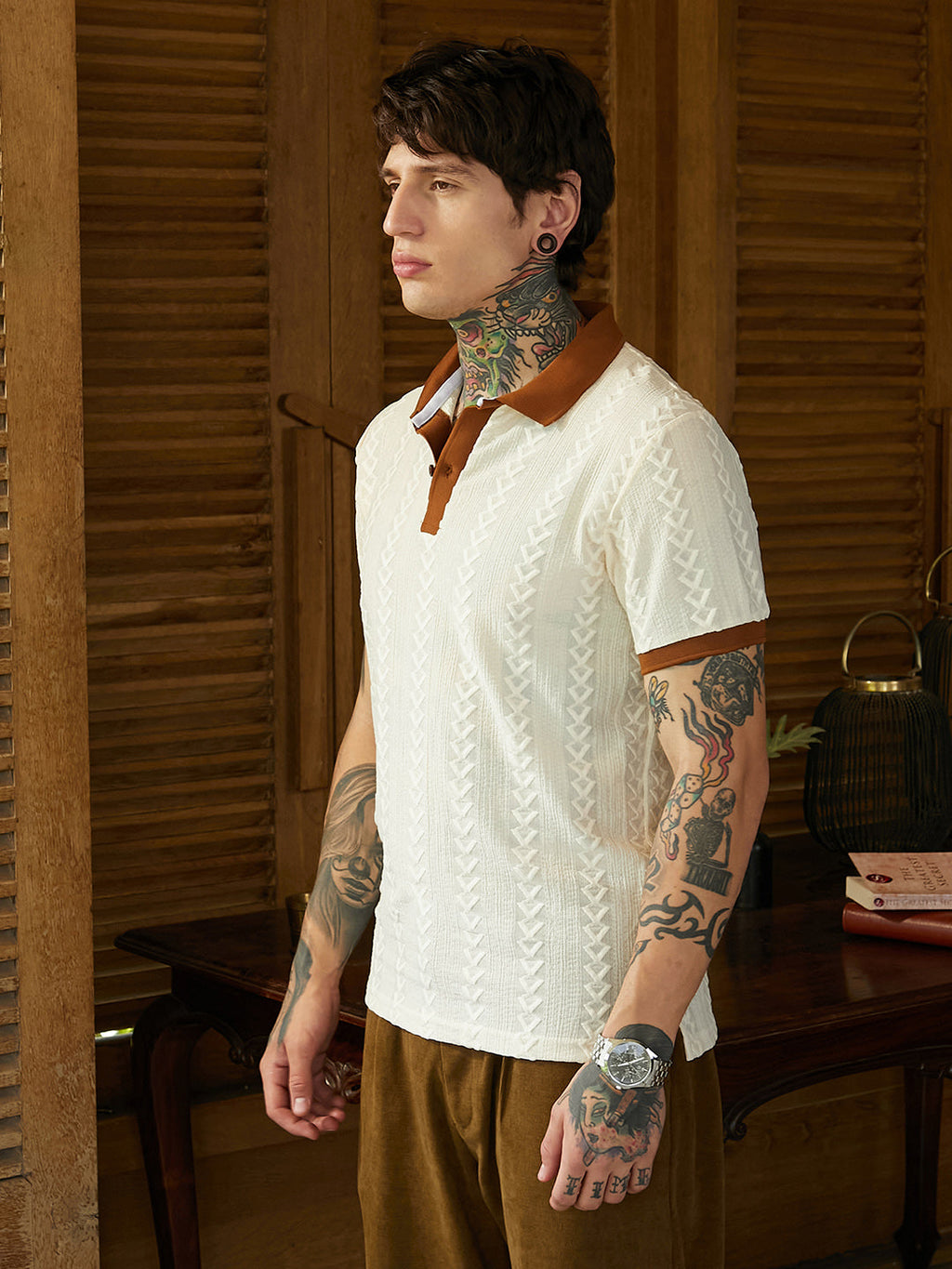 Campus Sutra Arc-Tactile Polo T-Shirt