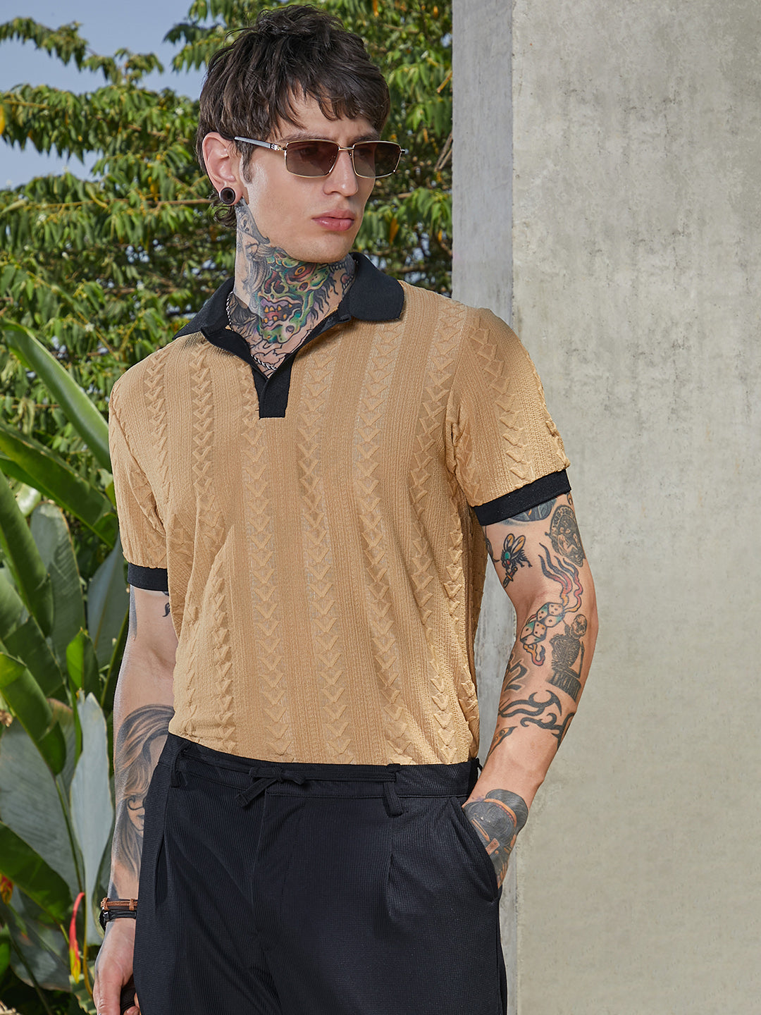 Campus Sutra Arc-Tactile Polo T-Shirt