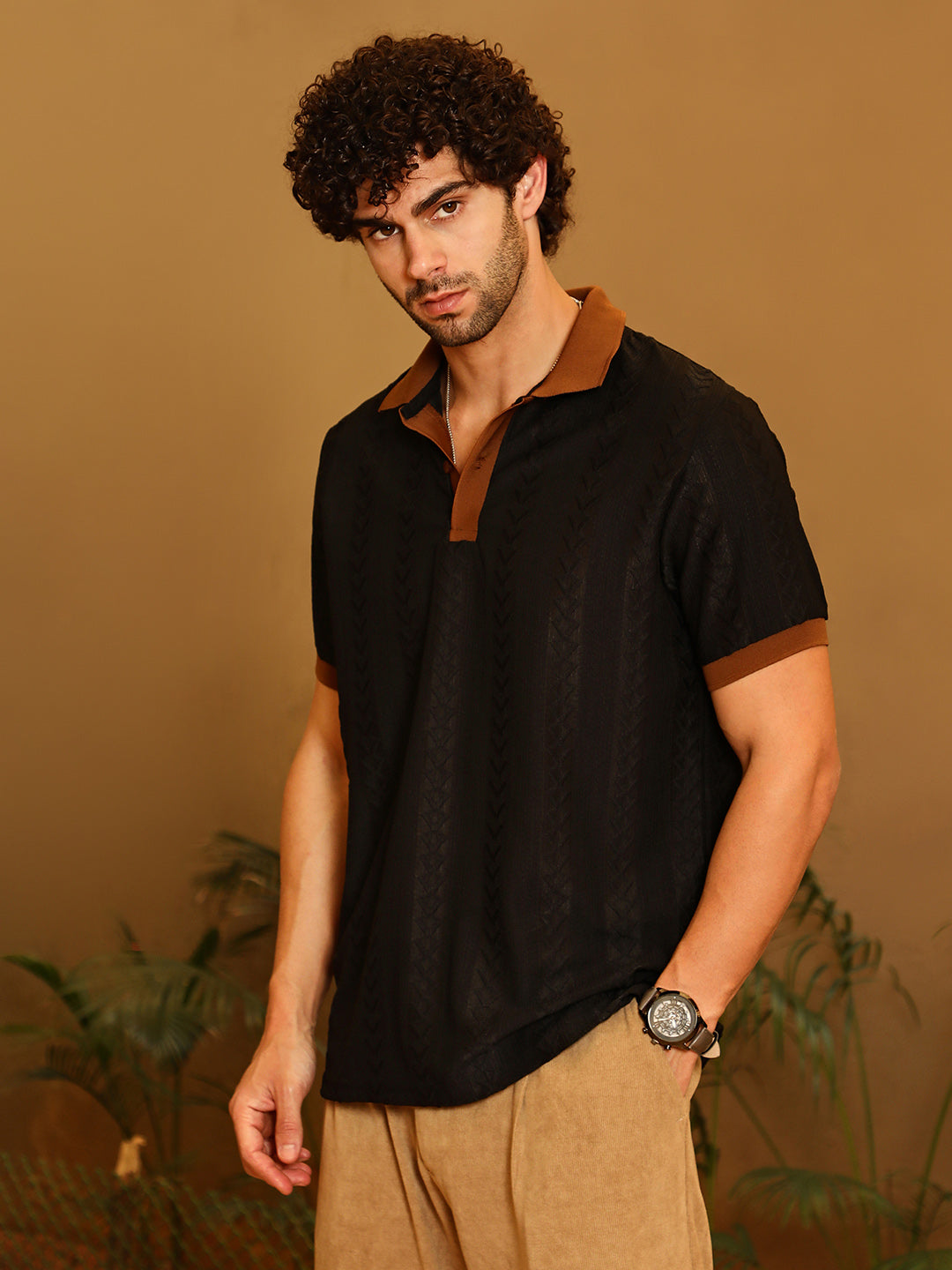 Campus Sutra Arc-Tactile Polo T-Shirt