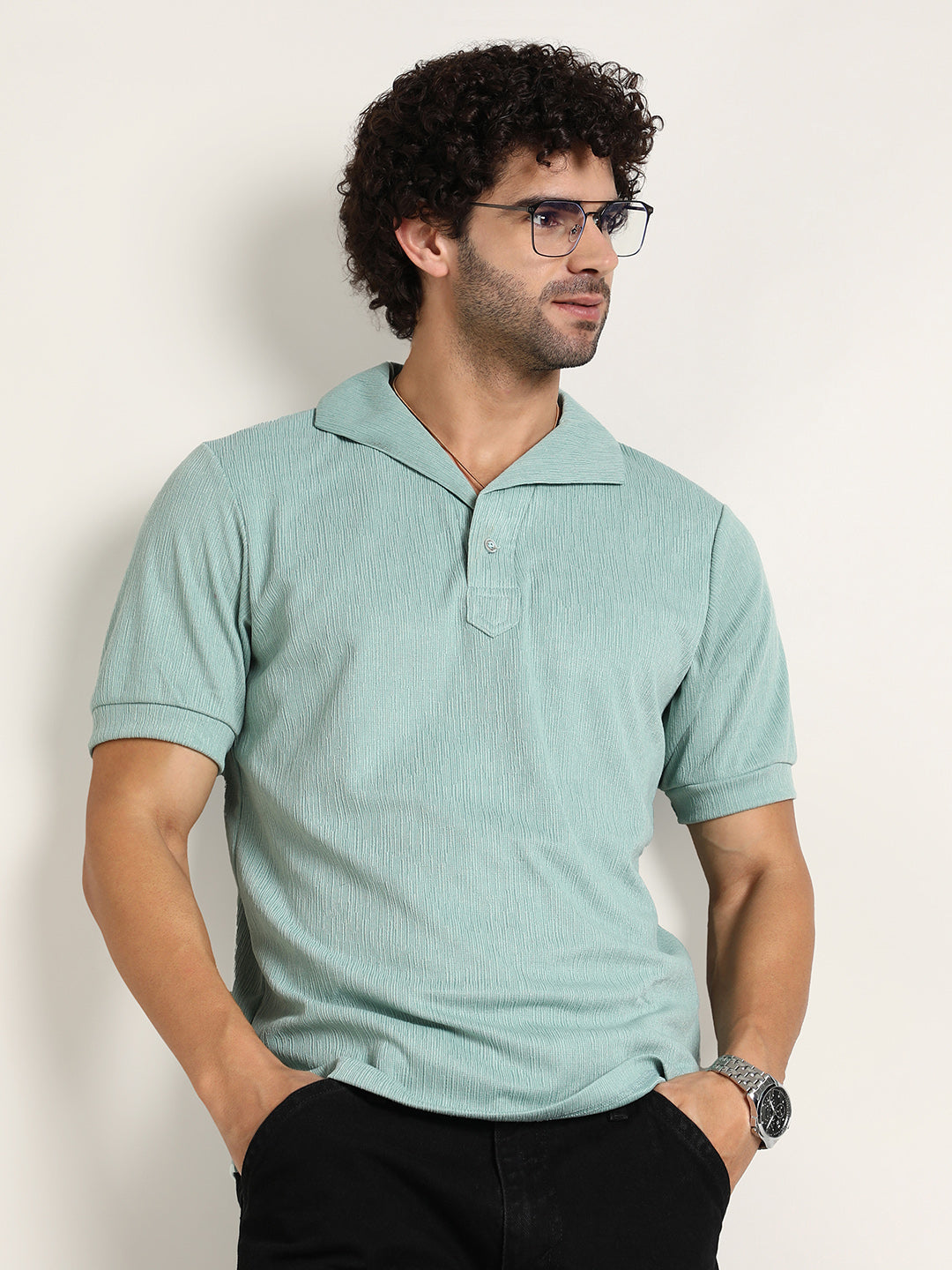 Campus Sutra Tactitle Spread-Polo T-Shirt