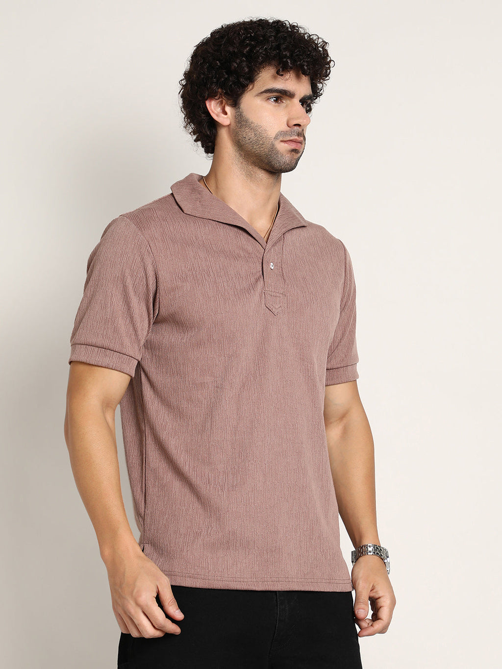 Campus Sutra Tactitle Spread-Polo T-Shirt