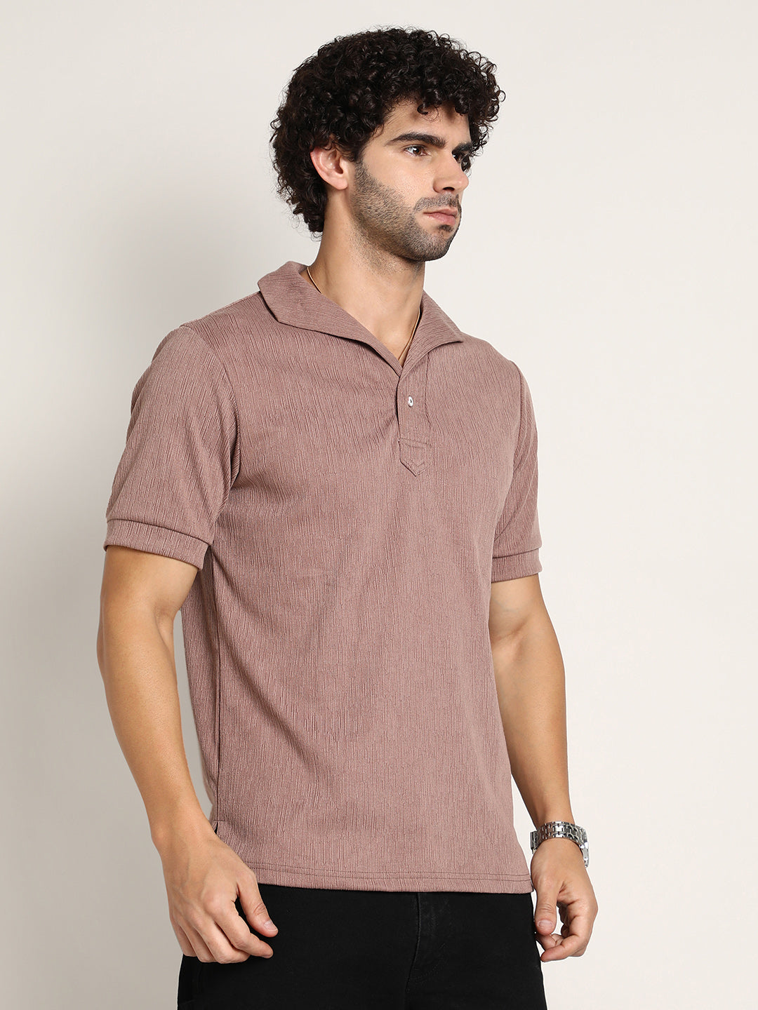 Campus Sutra Tactitle Spread-Polo T-Shirt