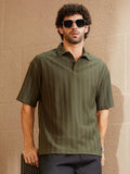 Campus Sutra Spiralknot-Tactile Oversized Polo T-Shirt