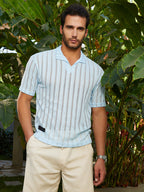Campus Sutra Duo-Striped Relaxed Polo T-Shirt