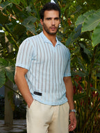 Campus Sutra Duo-Striped Relaxed Polo T-Shirt