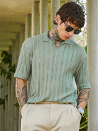 Campus Sutra Duo-Striped Relaxed Polo T-Shirt