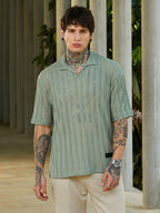 Campus Sutra Duo-Striped Relaxed Polo T-Shirt