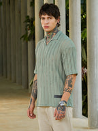 Campus Sutra Duo-Striped Relaxed Polo T-Shirt