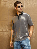 Campus Sutra Contrast Grid Polo T-Shirt
