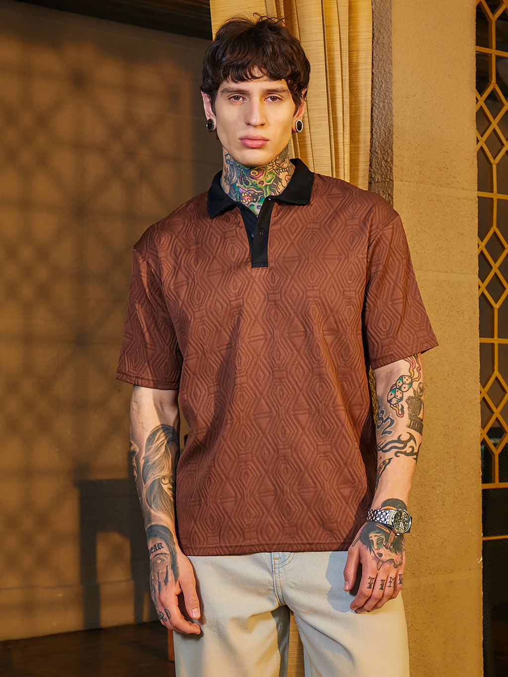 Campus Sutra Triad Contrast Polo T-Shirt
