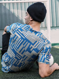 Campus Sutra Abstract-Bloc Activewear T-Shirt
