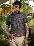 Campus Sutra Shadowed-Polka Polo T-Shirt