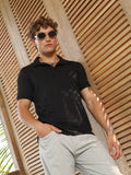 Campus Sutra Ribbed -Tactile Polo T-Shirt