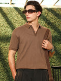 Campus Sutra Furrow-Tactile Polo T-Shirt