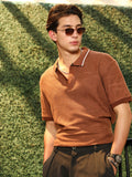 Campus Sutra Tactile-Knitted Polo T-Shirt