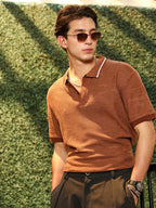 Campus Sutra Tactile-Knitted Polo T-Shirt