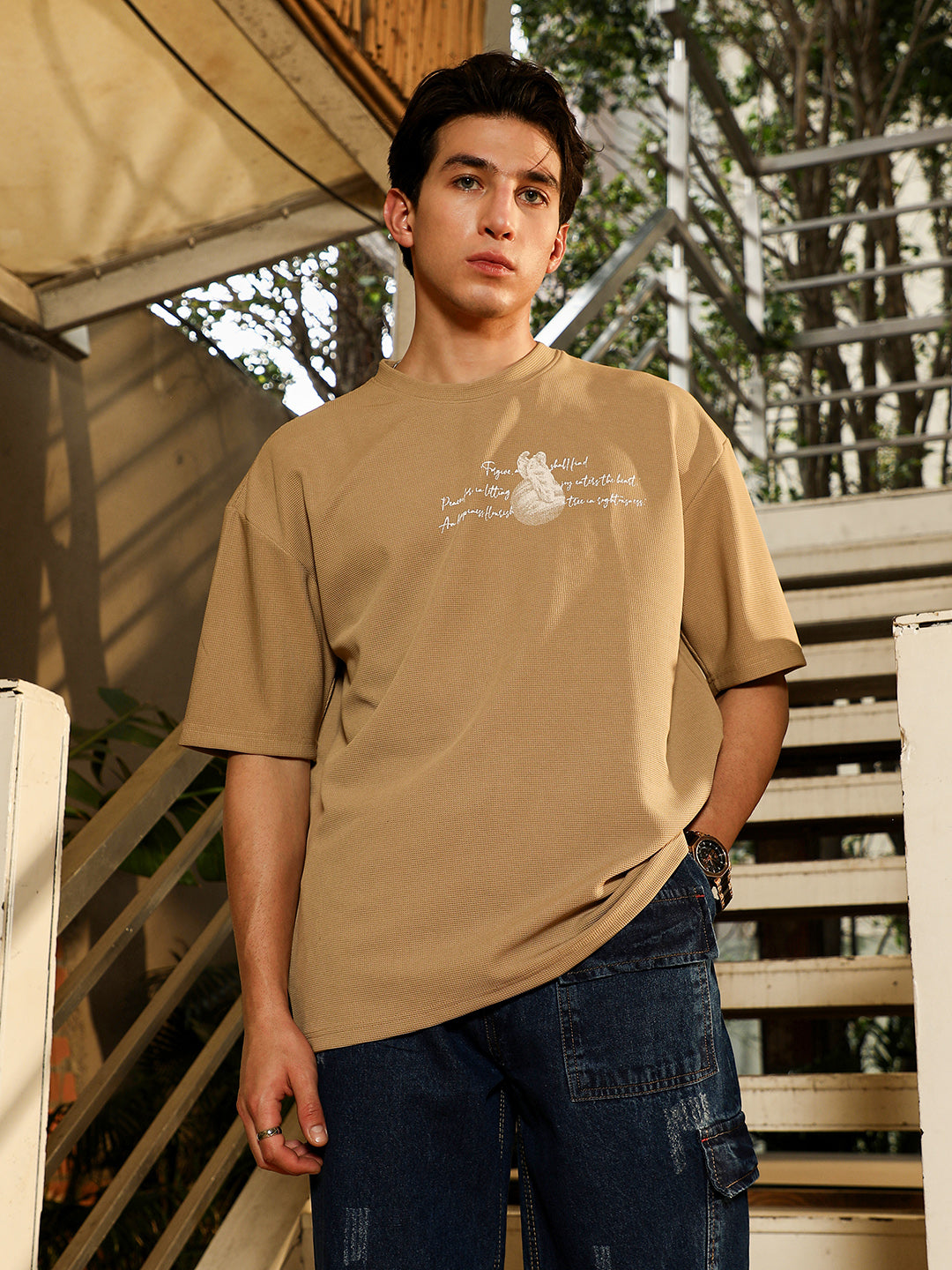 Campus Sutra Boxy Mytho-Modernism T-Shirt